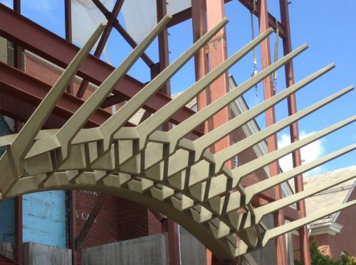 Decorative Steel Canopy Building Entrance